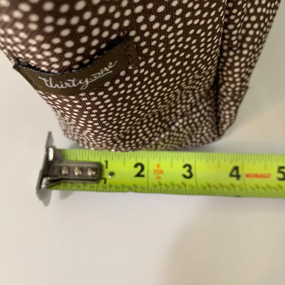 Thirty-One Carry-All Caddy OS Brown Polka Dot Multi Pocket Organizer Tote Crafts